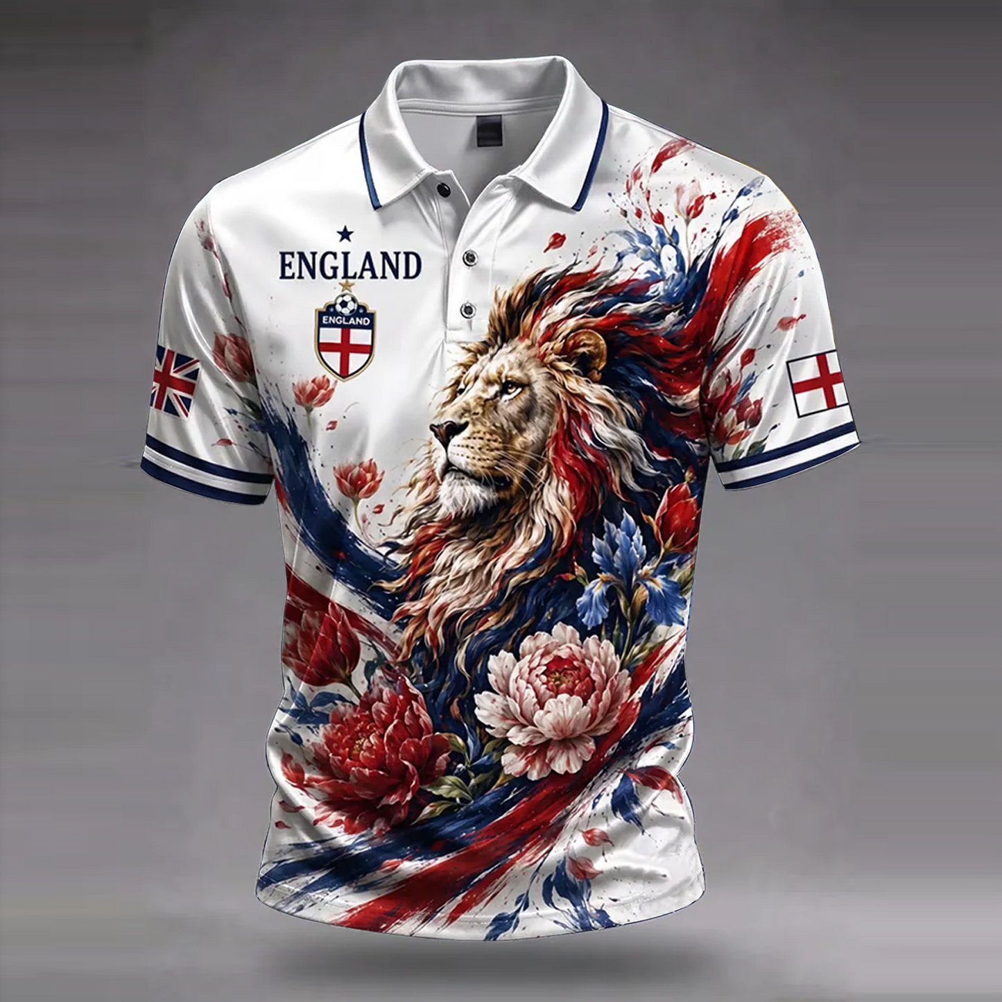 Men's UK Football Lover England Printed polo shirt V4 0106 DatND DVT
