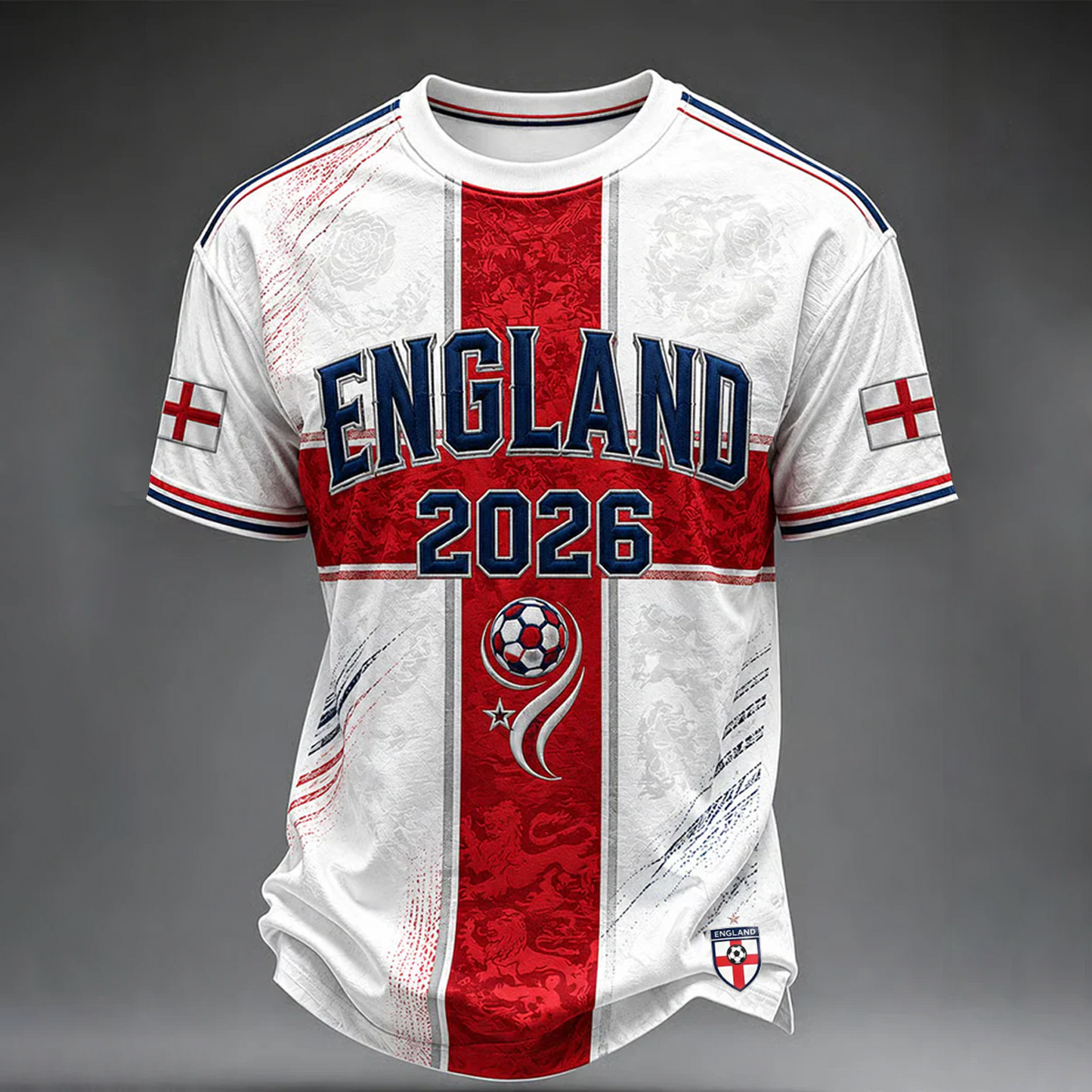 Men's UK Football Lover England Printed short sleeves t-shirt V3 0106 DatND DVT