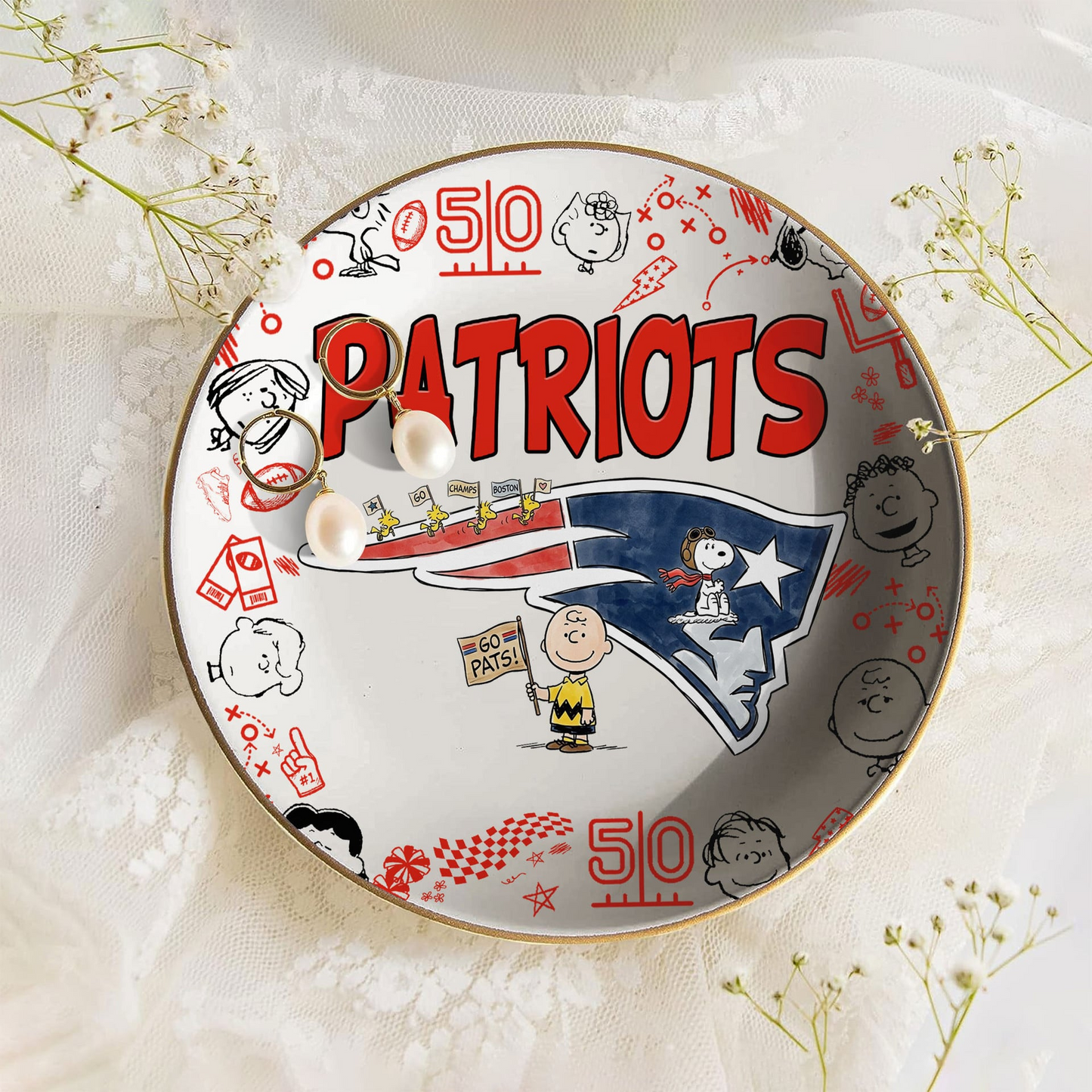 NE x NFL Premium NFL Snoopy Jewelry Dish 0406 DatND DVT