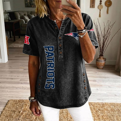 NE x NFL Womenƒ??s Denim Casual Tops DATND LBN 190526