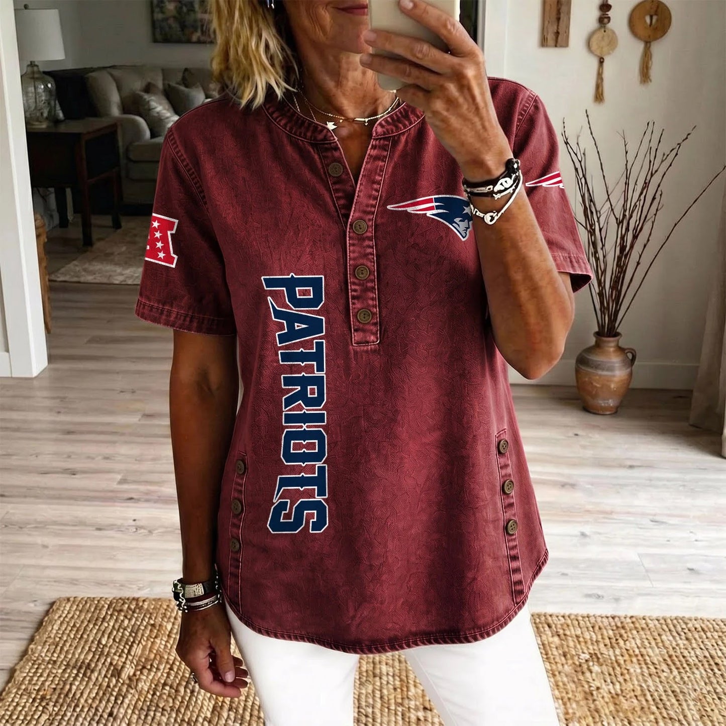 NE x NFL Womenƒ??s Denim Casual Tops DATND LBN 190526