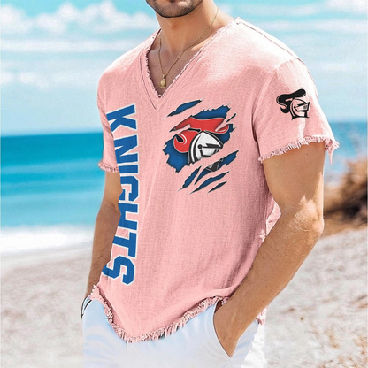 NEW x NRL V-Neck Linen Beach Shirt 1905 DatND DVT