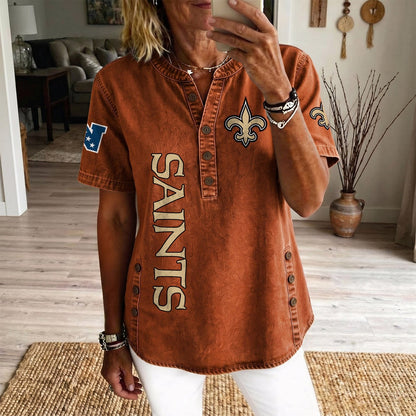 NO x NFL Womenƒ??s Denim Casual Tops DATND LBN 190526