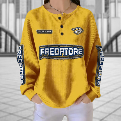 NSH x NHL Personalized Waffle Knit Henley Sweatshirt 2005 DatND DVT