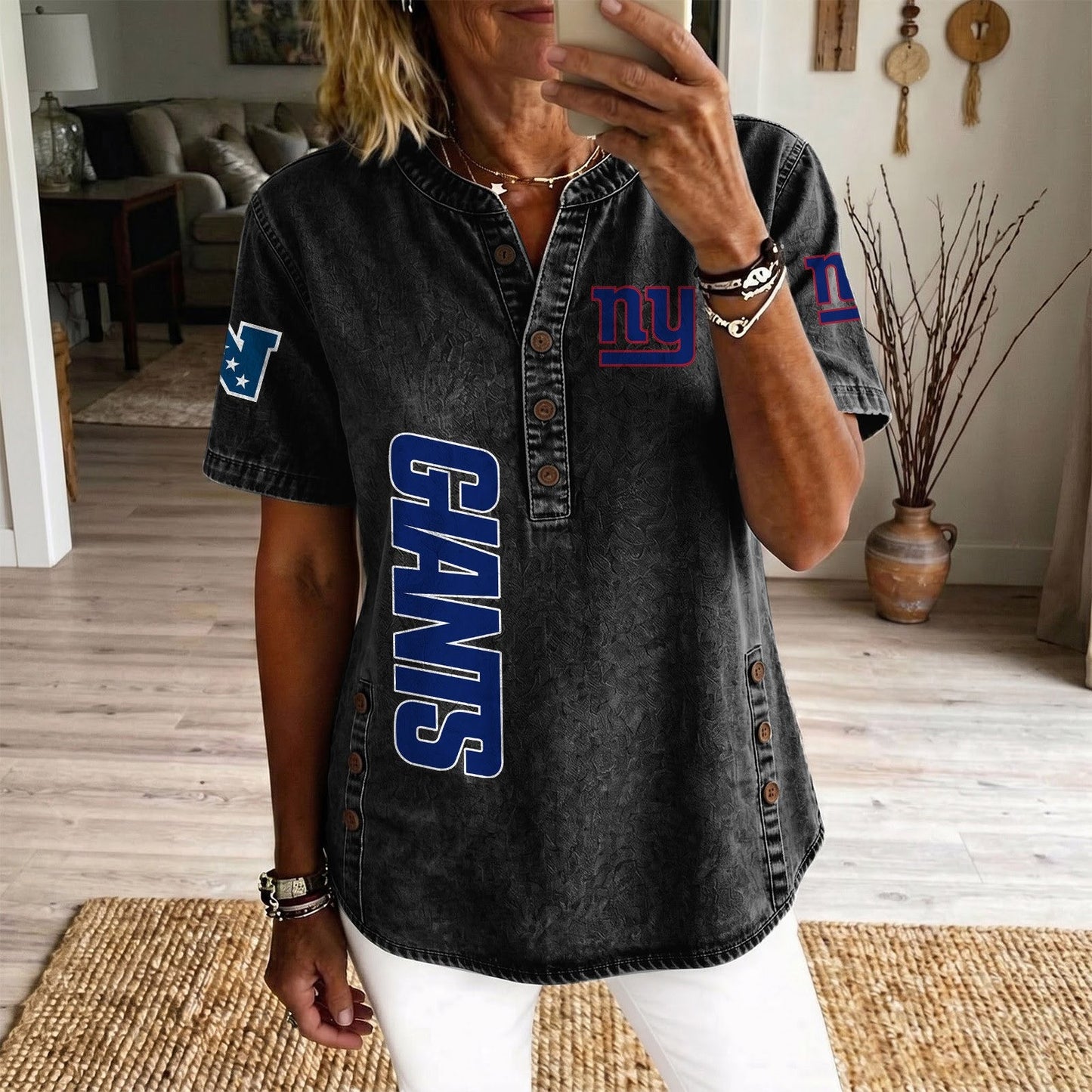 NYG x NFL Womenƒ??s Denim Casual Tops DATND LBN 190526