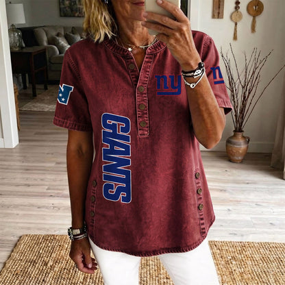 NYG x NFL Womenƒ??s Denim Casual Tops DATND LBN 190526