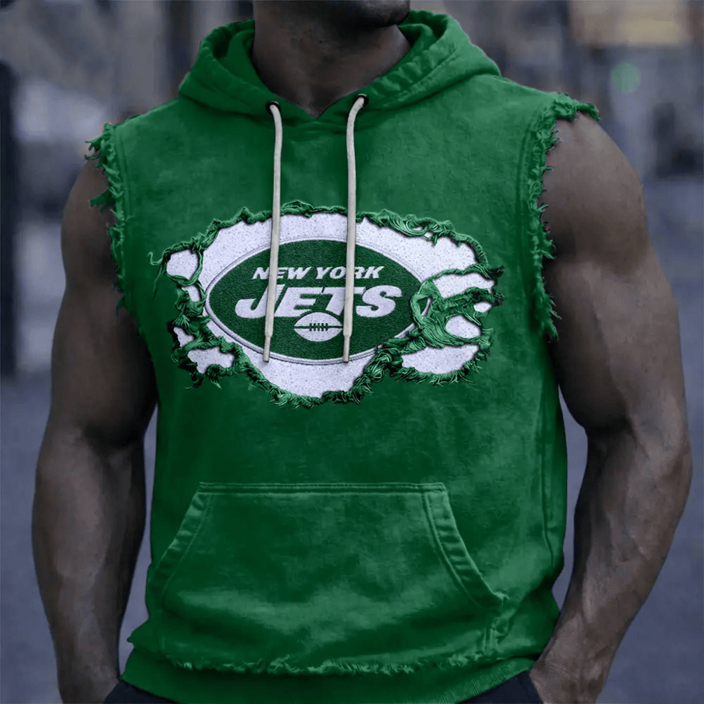 NYJ x NFL Menƒ??s Sleeveless Hoodie Tank DATND TANTD 280526