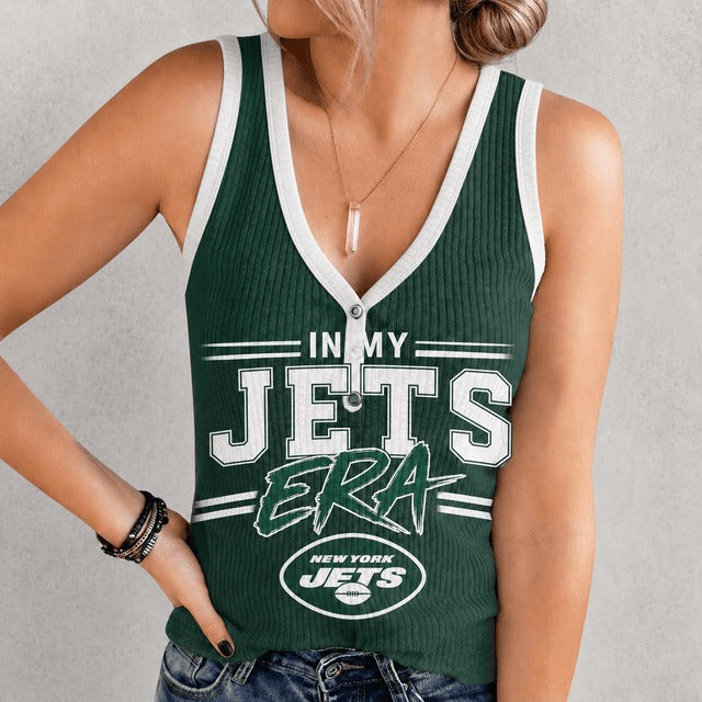 NYJ x NFL Women V-Neck Ribbed Tank Top Premium Personalized Gift For Fan 250626