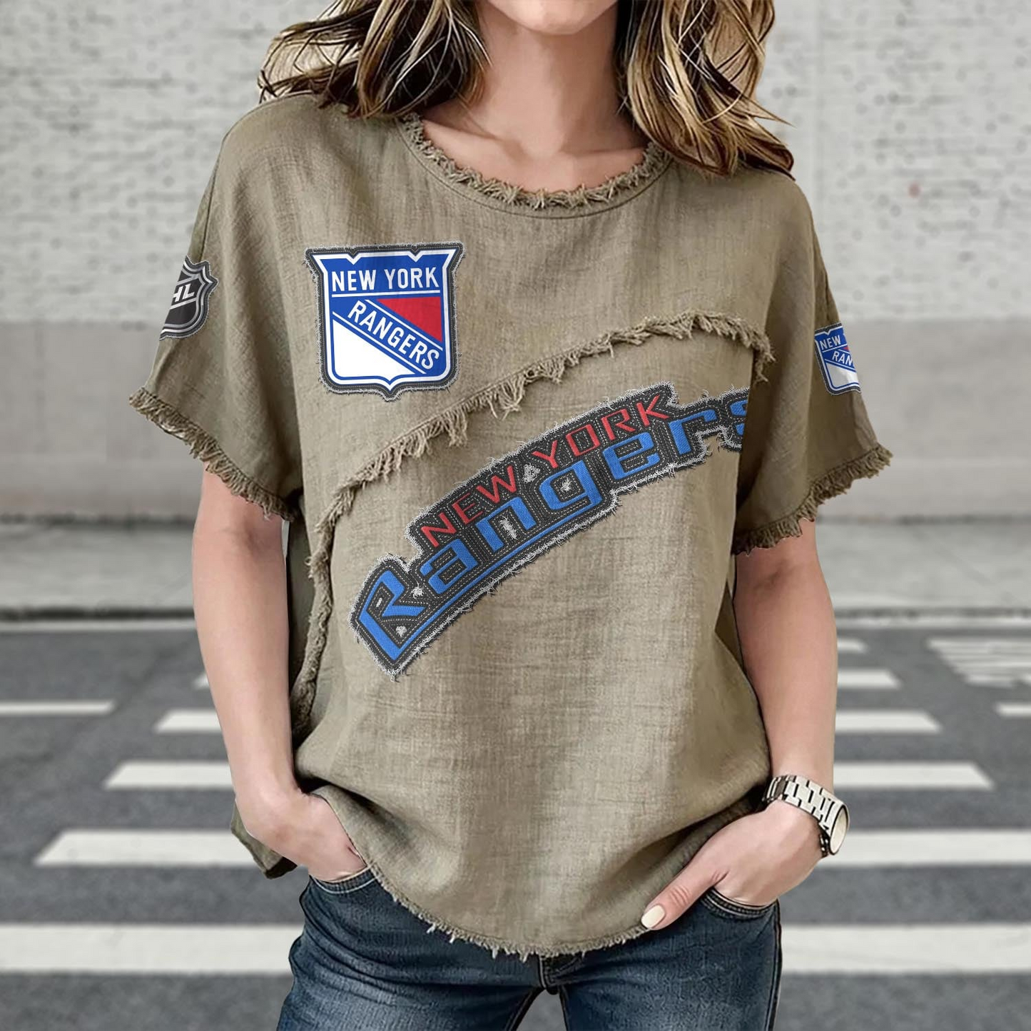 NYR x NHL Womenƒ??s Vintage O-Neck 2905 DatND DVT