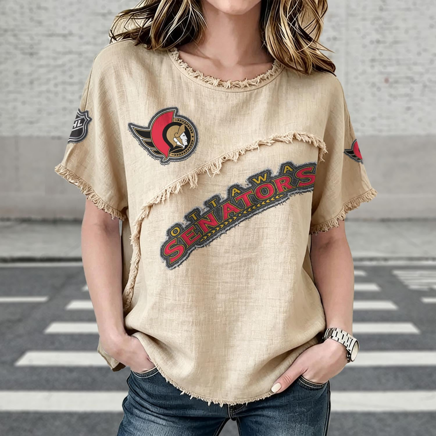 OTT  x NHL Womenƒ??s Vintage O-Neck 2905 DatND DVT