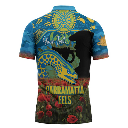 PAR x NRL Rugby ANZAC Day Zipper Polo Shirt Last Post Poppy We Will Remember Them LT14 DatND DVT