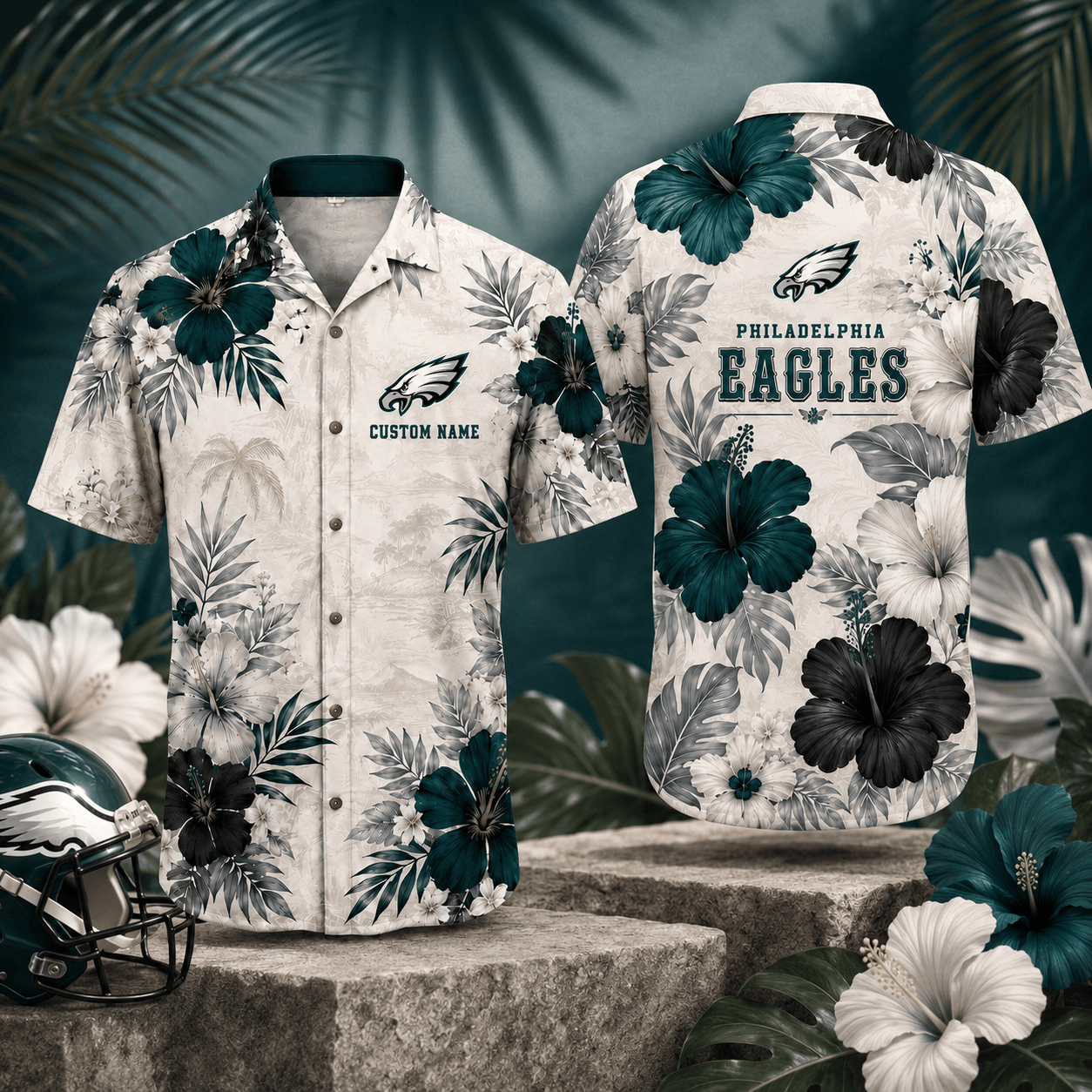 PE x NFL Tropical Floral Hawaiian Shirt 160626