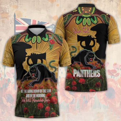 PEN x NRL Rugby ANZAC Day Zipper Polo Shirt Last Post Poppy We Will Remember Them LT14 DatND DVT