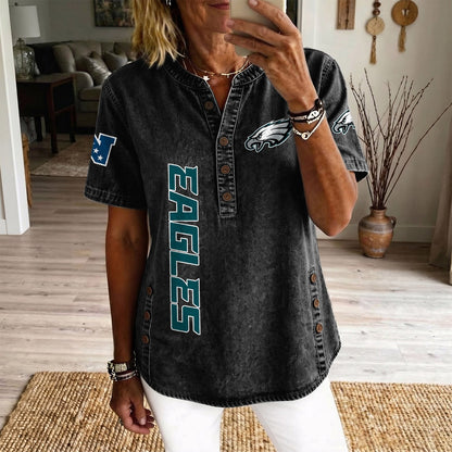 PHI x NFL Womenƒ??s Denim Casual Tops DATND LBN 190526