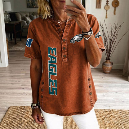 PHI x NFL Womenƒ??s Denim Casual Tops DATND LBN 190526