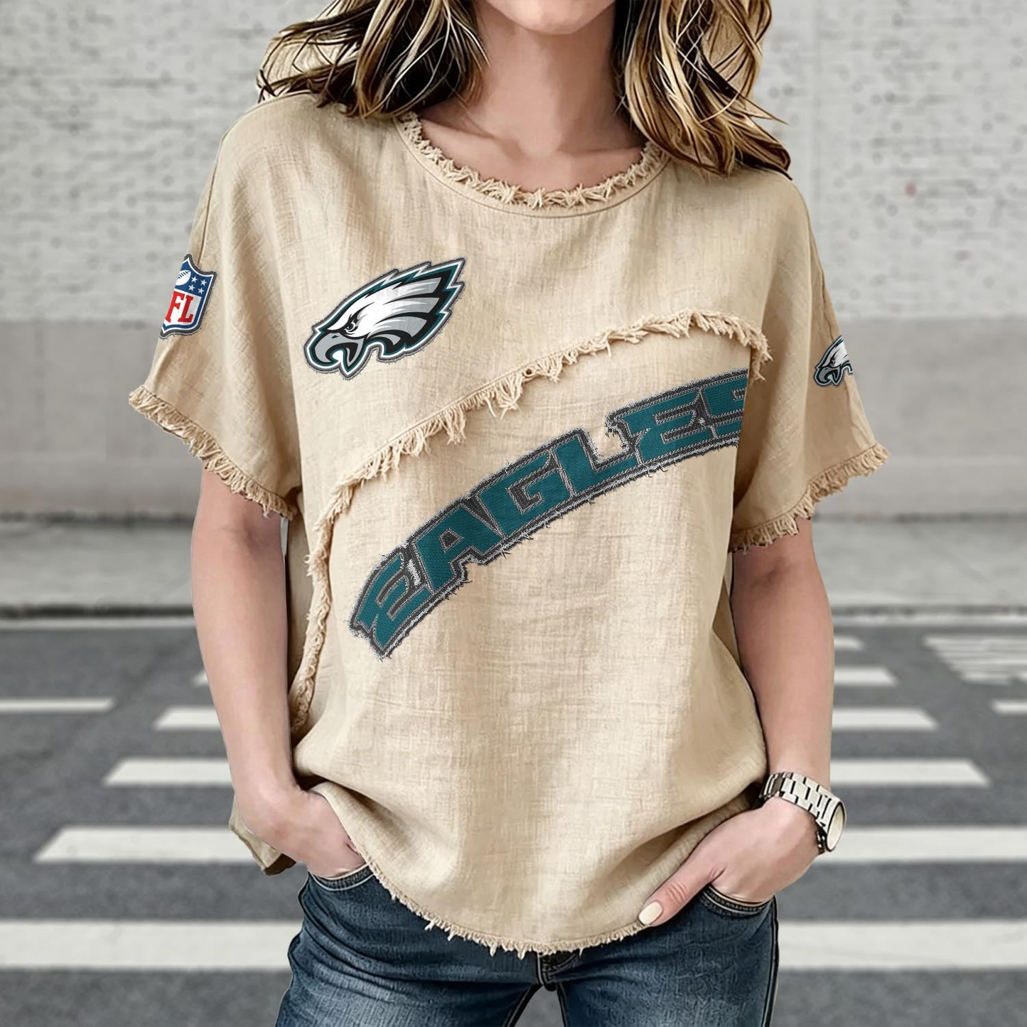 PHI x NFL Womenƒ??s Vintage O-Neck 2905 DatND DVT
