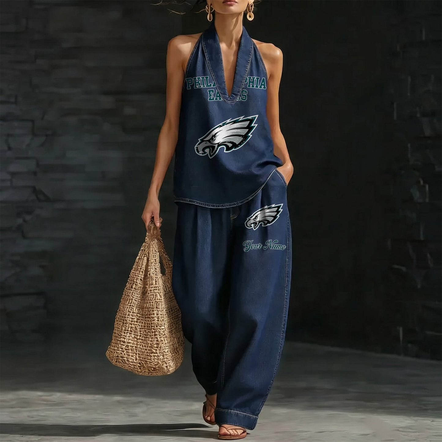 PHI x NFL Women's Vintage Washed Denim Suit DATND TANTD 030626