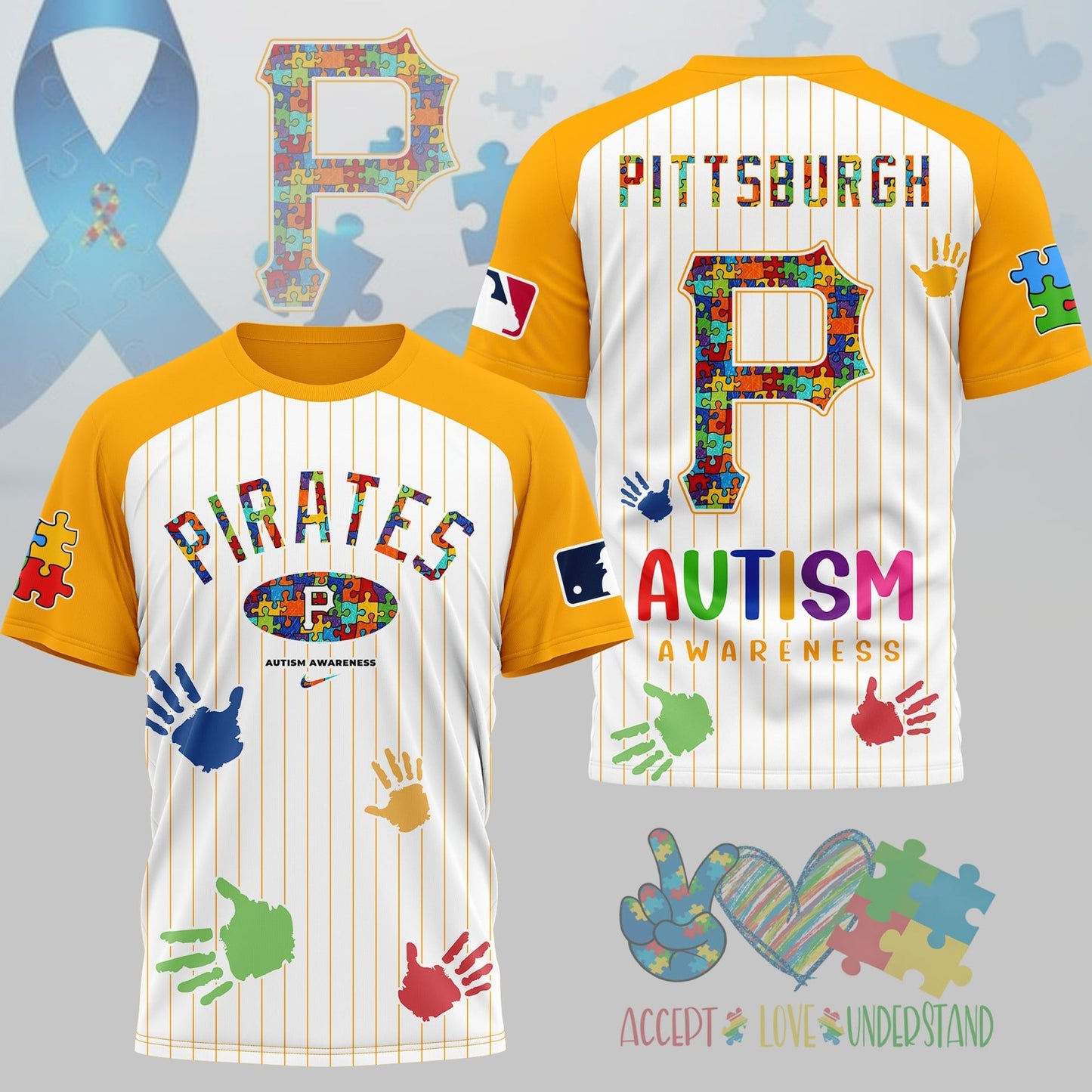 PREMIUM MLB X PIT Autism Support 3D Shirt Limited Editions NDT NHM 080426