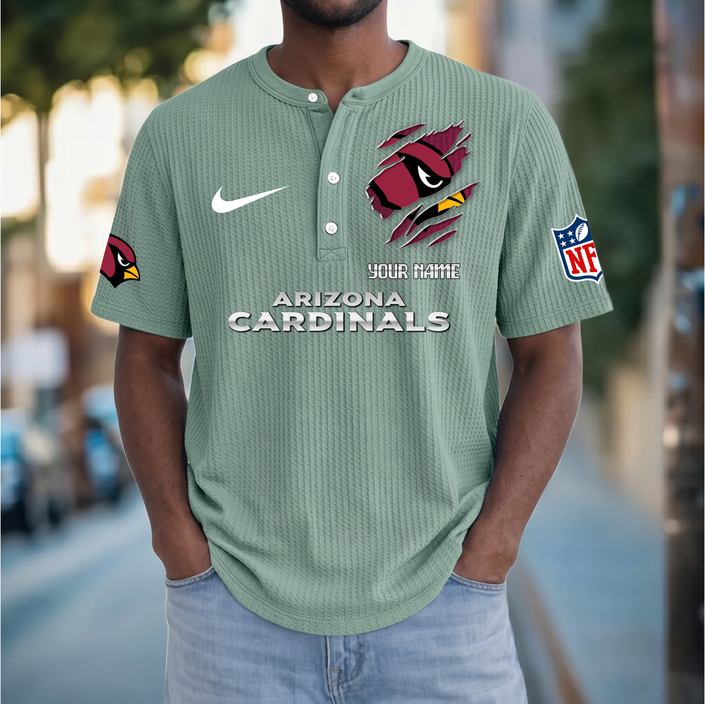 PREMIUM NFL  X  AC Crew neck button Henry Shirt Limited Editions NDT VHM 230426