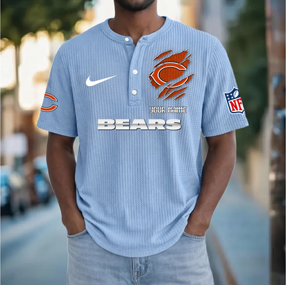 PREMIUM NFL  X  CHI Crew neck button Henry Shirt Limited Editions NDT VHM 230426