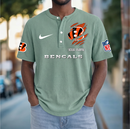 PREMIUM NFL  X  CIN Crew neck button Henry Shirt Limited Editions NDT VHM 230426