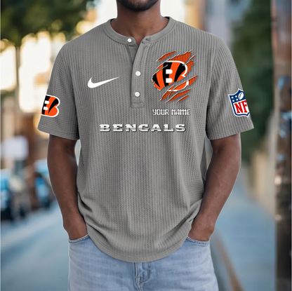 PREMIUM NFL  X  CIN Crew neck button Henry Shirt Limited Editions NDT VHM 230426