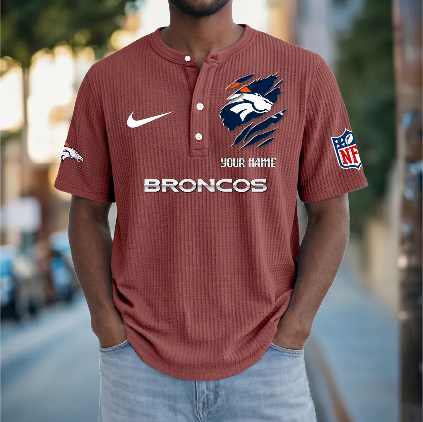 PREMIUM NFL  X  DB Crew neck button Henry Shirt Limited Editions NDT VHM 230426