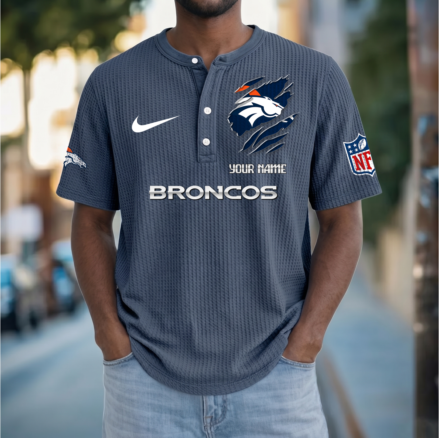 PREMIUM NFL  X  DB Crew neck button Henry Shirt Limited Editions NDT VHM 230426