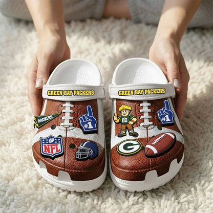 PREMIUM NFL X GB CLOGS WITH CHARMS NDT NHM