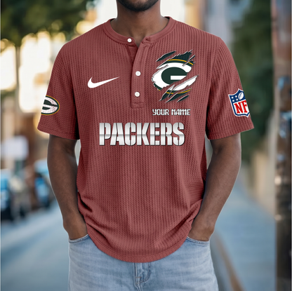 PREMIUM NFL  X  GBP Crew neck button Henry Shirt Limited Editions NDT VHM 230426