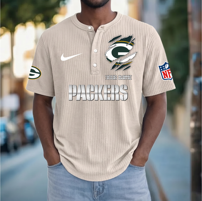 PREMIUM NFL  X  GBP Crew neck button Henry Shirt Limited Editions NDT VHM 230426