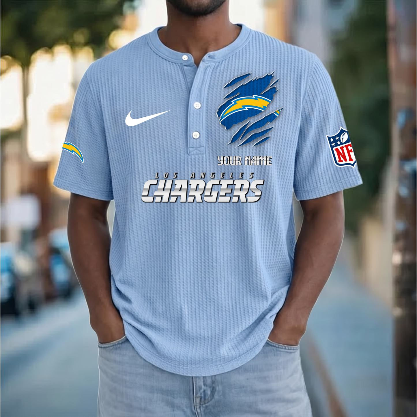PREMIUM NFL  X  LAC Crew neck button Henry Shirt Limited Editions NDT VHM 230426