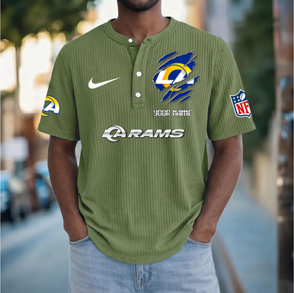 PREMIUM NFL  X  LAR Crew neck button Henry Shirt Limited Editions NDT VHM 230426