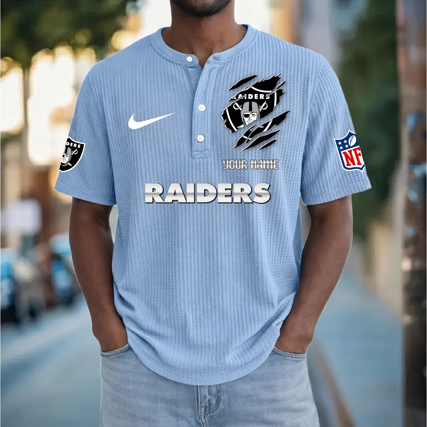 PREMIUM NFL  X  LVR Crew neck button Henry Shirt Limited Editions NDT VHM 230426