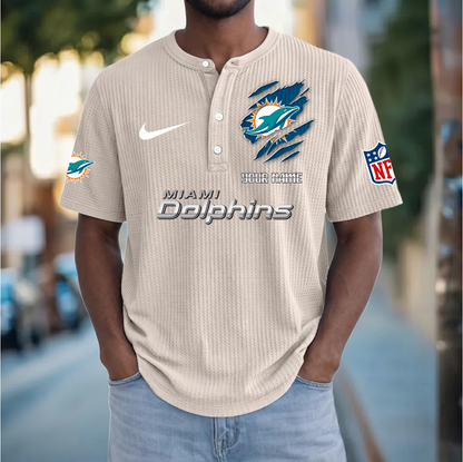 PREMIUM NFL  X  MD Crew neck button Henry Shirt Limited Editions NDT VHM 230426