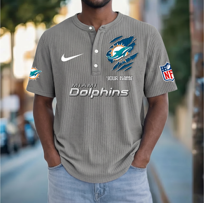PREMIUM NFL  X  MD Crew neck button Henry Shirt Limited Editions NDT VHM 230426