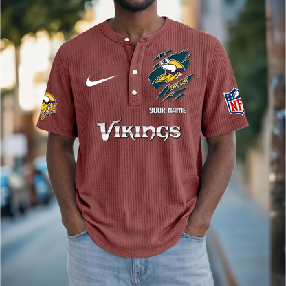 PREMIUM NFL  X  MV Crew neck button Henry Shirt Limited Editions NDT VHM 230426