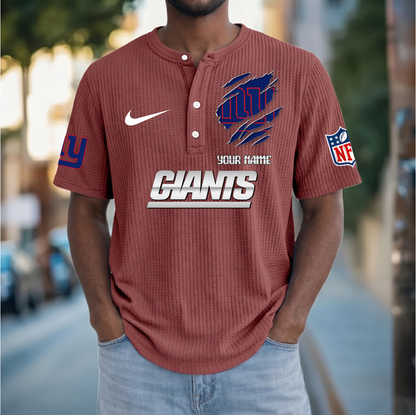 PREMIUM NFL  X  NYG Crew neck button Henry Shirt Limited Editions NDT VHM 230426