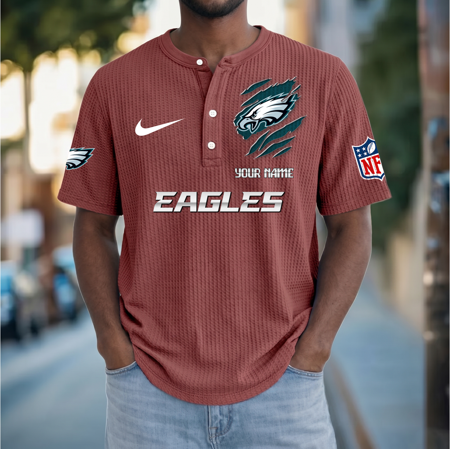 PREMIUM NFL  X  PE Crew neck button Henry Shirt Limited Editions NDT VHM 230426