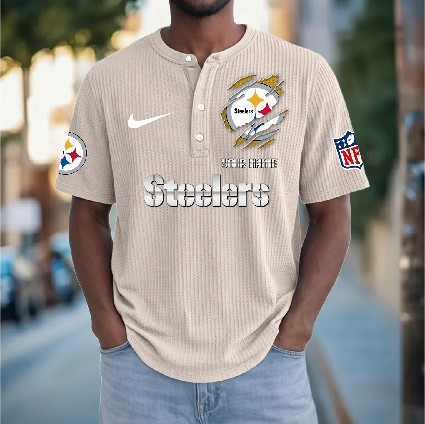 PREMIUM NFL  X  PS Crew neck button Henry Shirt Limited Editions NDT VHM 230426