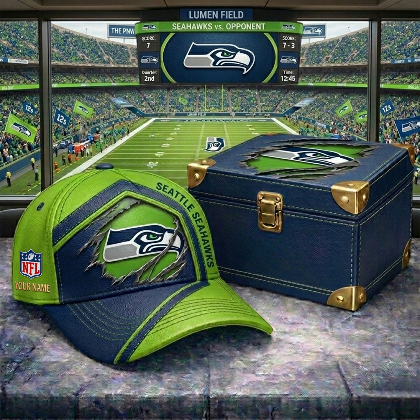 PREMIUM NFL X SEA CRACK CUSTOM NAME HAT NDT NHM 220526