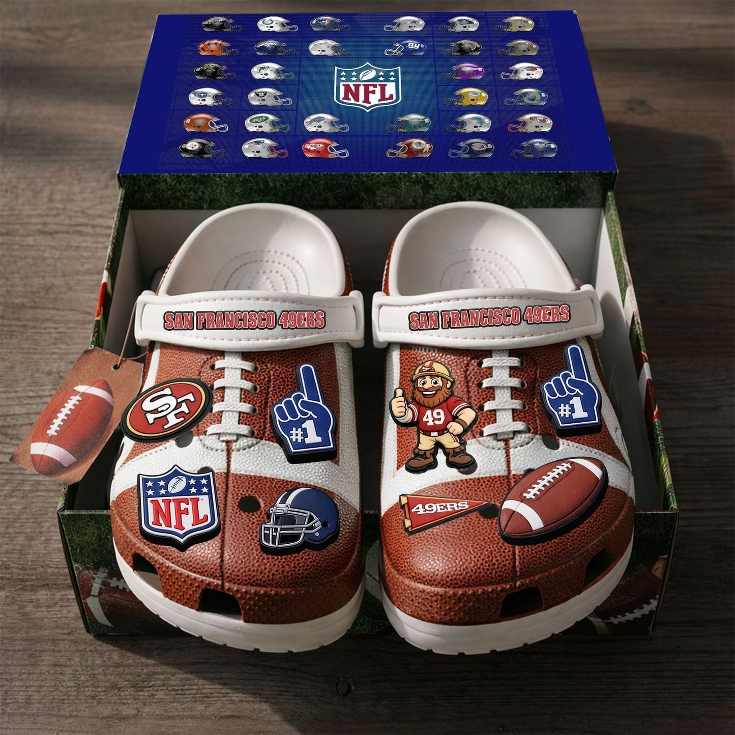 PREMIUM NFL X SF CLOGS WITH CHARMS NDT NHM