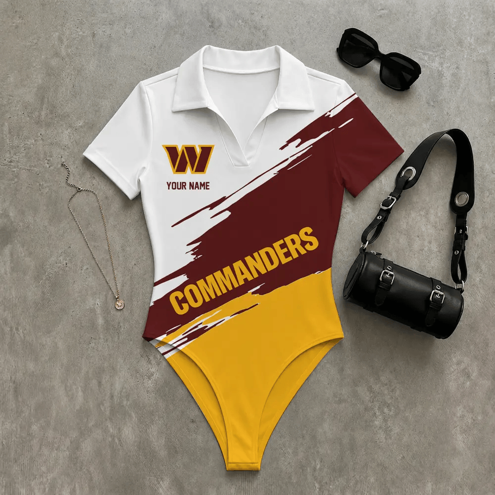PREMIUM NFL X WAS Women's Slim-Fit V-Neck Polo Bodysuit NDT LVH 270526