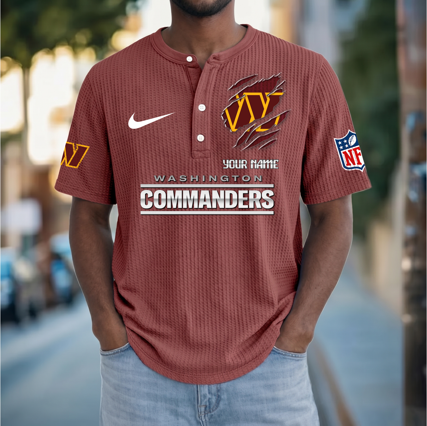 PREMIUM NFL  X  WC Crew neck button Henry Shirt Limited Editions NDT VHM 230426