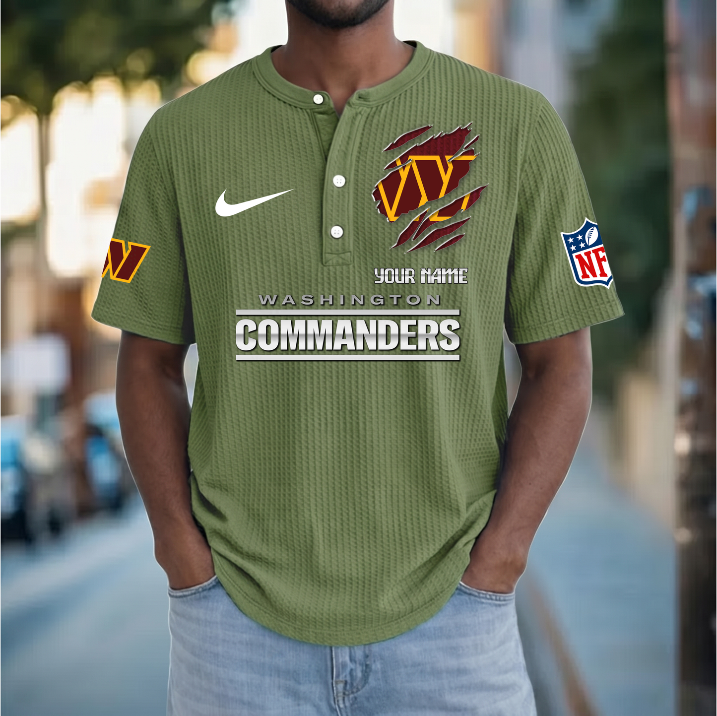 PREMIUM NFL  X  WC Crew neck button Henry Shirt Limited Editions NDT VHM 230426