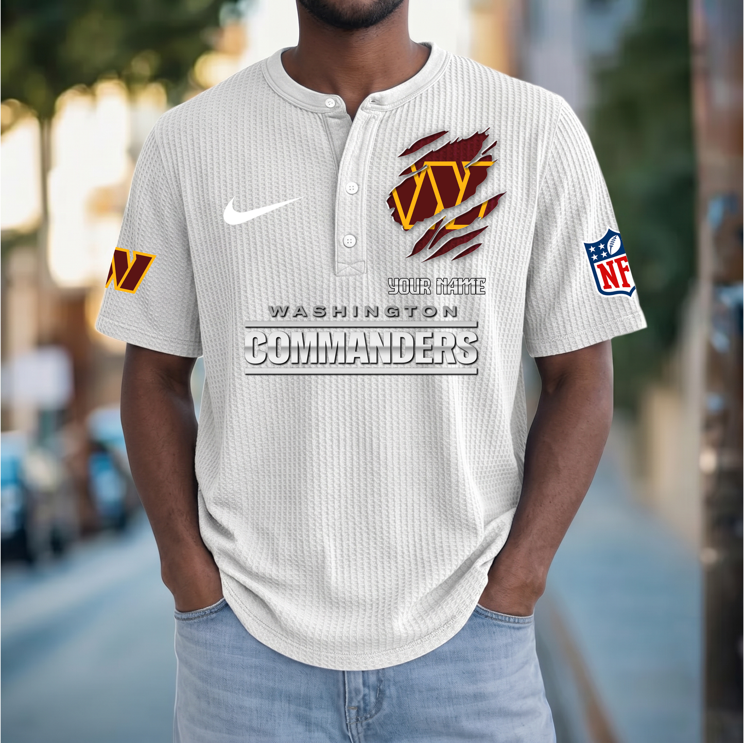 PREMIUM NFL  X  WC Crew neck button Henry Shirt Limited Editions NDT VHM 230426