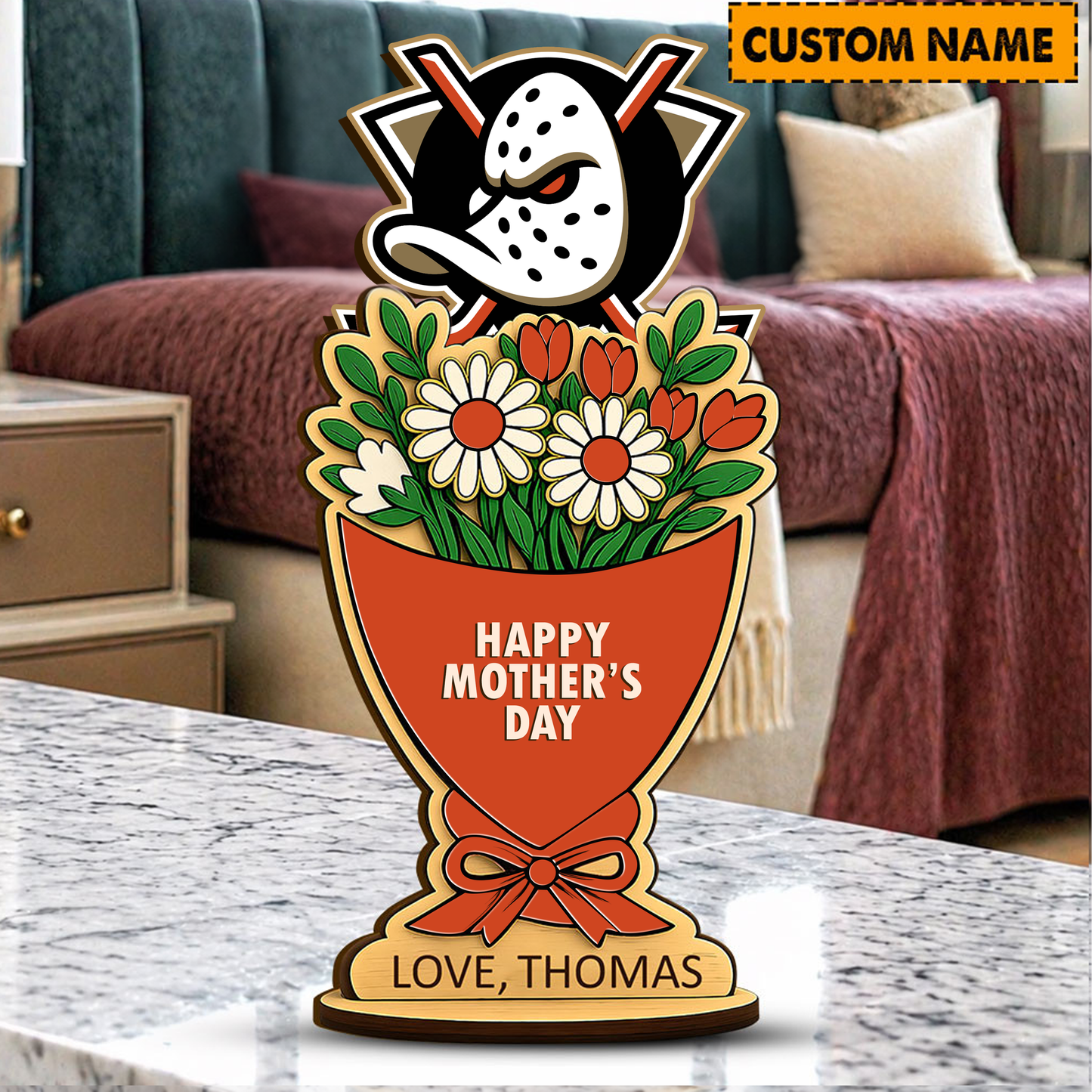 PREMIUM NHL X AD Custom Name Happy Mother's Day Wooden Plaque Gifts For Fan NDT VHM 170426