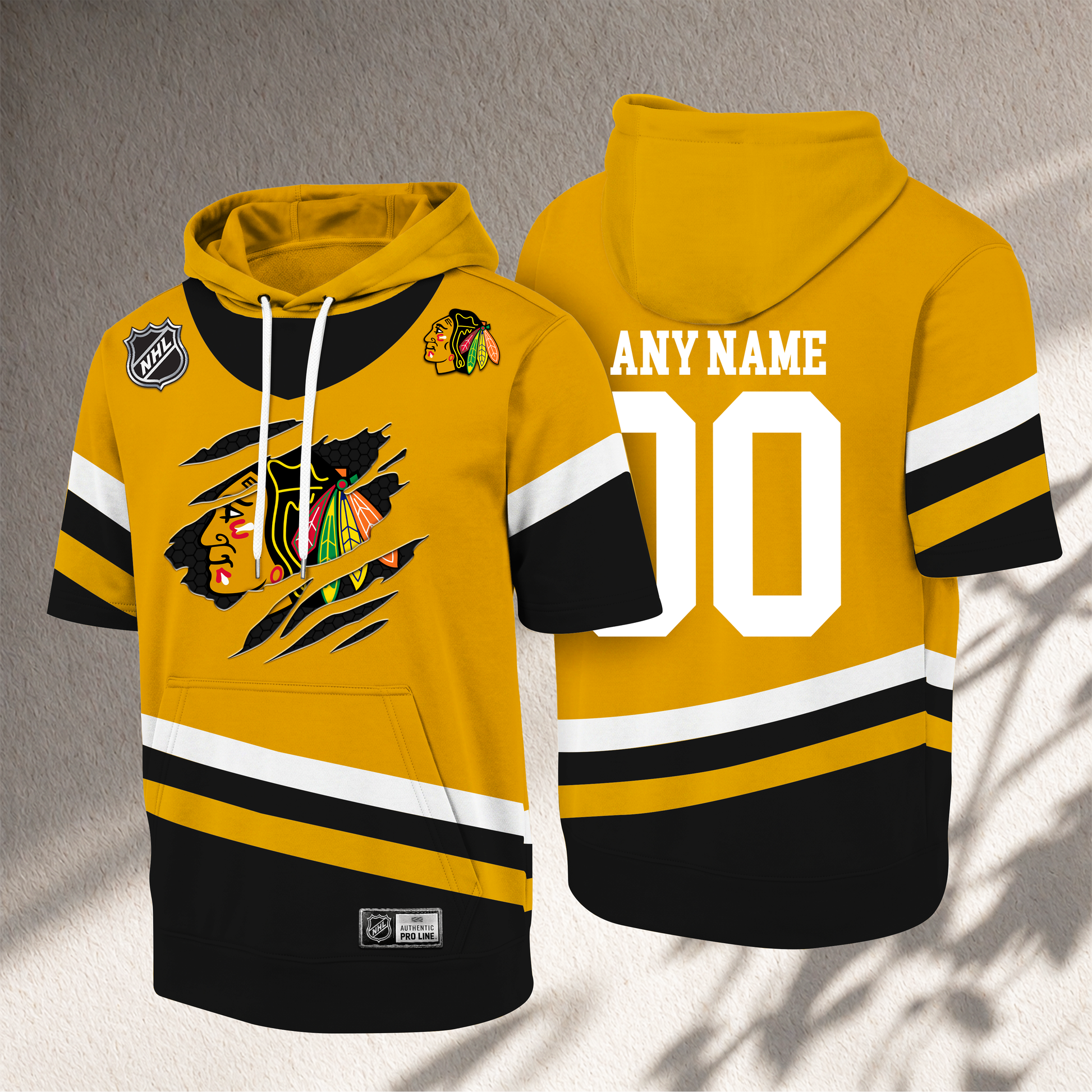 PREMIUM NHL X CB CRACK Short Sleeve Hoodie SHIRT NDT VHM 150526
