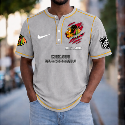 PREMIUM NHL X CB Crew neck button Henry Shirt Limited Editions NDT VHM 20426