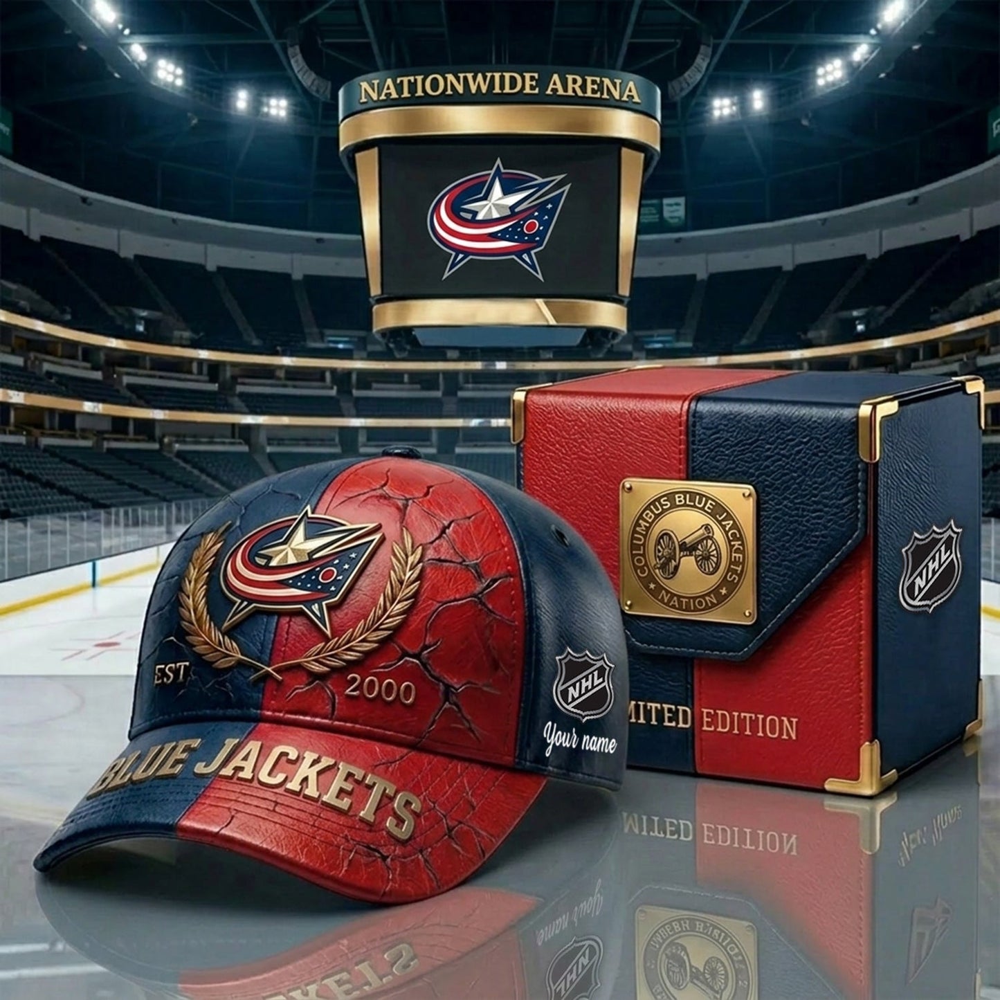 PREMIUM NHL X CBJ CRACK CUSTOM NAME V6 HAT NDT NHM 230426